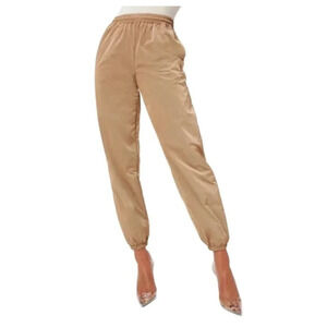 Good American Essential Track Pants Joggers Size 2 Medium Brown High Rise Nylon